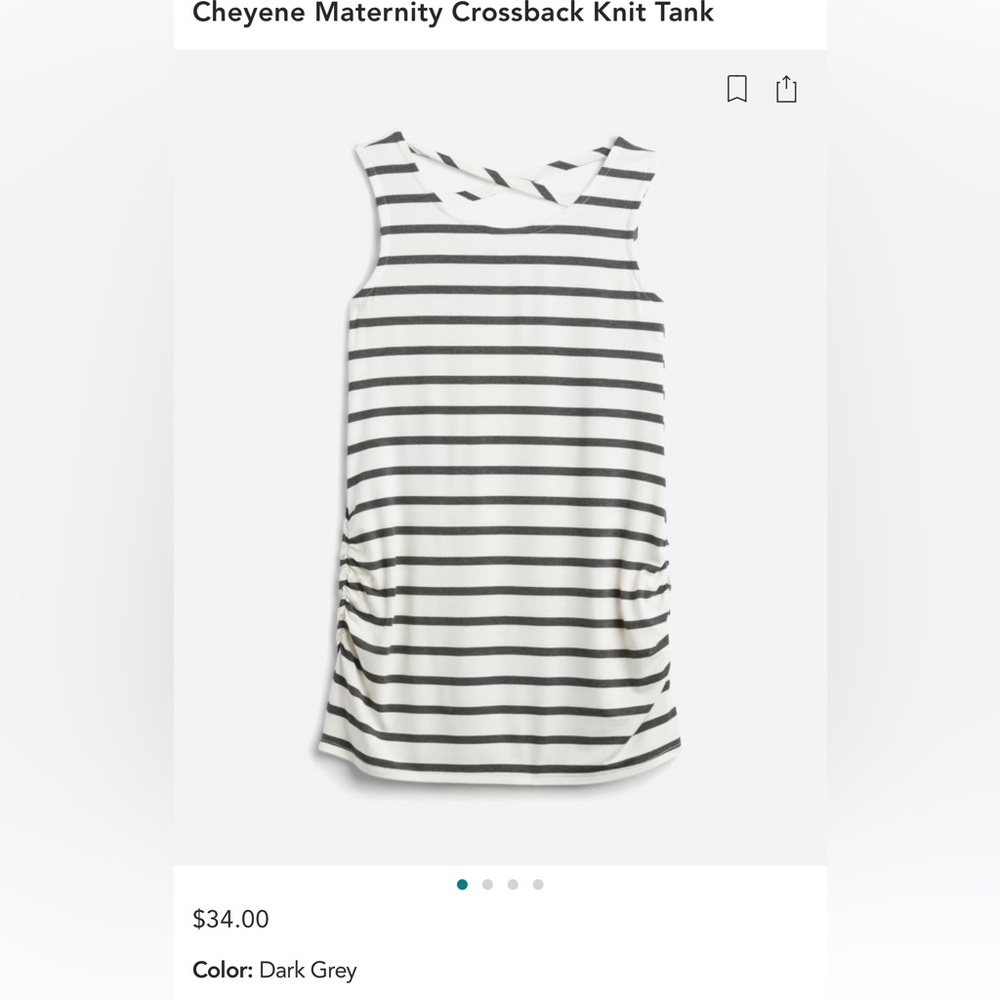 Loveappella • Cheyene Maternity Crossback Knit Tank • Grey & White • Medium